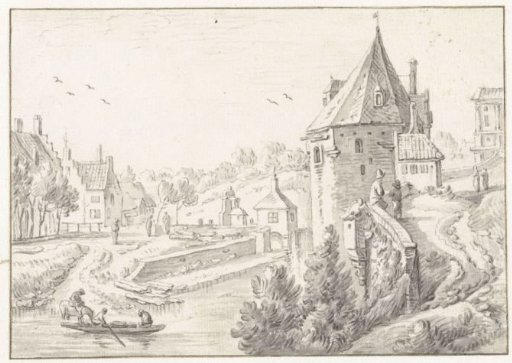 View of the Tower De Hond on the City Ramparts of Utrecht