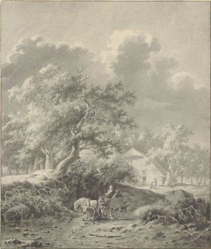 Landscape with horse and cart