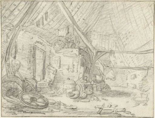 Interior of a peasant barn
