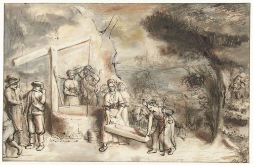 Mozes en Rehuël's dochters bij de put