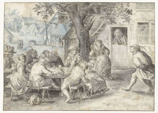Festive peasants, soldiers, and