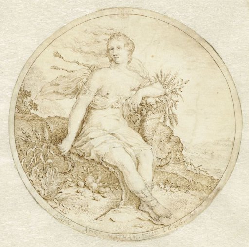 Ceres Sitting with a Cornucopia and a Sickle