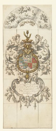 Design for a stained-glass window 13 donated by Reinier Pauw, dike reeve and bailiff of the Amstelland Water Board