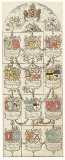 Design for a stained-glass window 14 donated by the Burgomasters and Councillors of Amsterdam