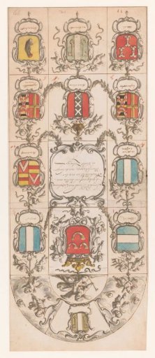 Design for stained glass window fifteen in church at Oudshoorn