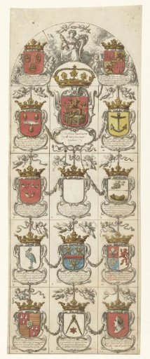 Design for a stained-glass window 4 donated by the Admiralty College of Amsterdam