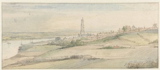 View of Rhenen and the Rhine from the East