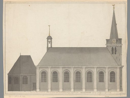 View of the side of the church in Berkel en Rodenrijs
