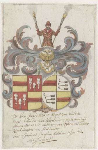 Alliance coat of arms of Gerard Bicker and Cornelia Bicker