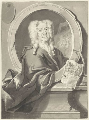 Portrait of Jacob Campo Weyerman in a medallion
