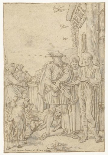The Schout of Dordrecht pays the farmer compensation