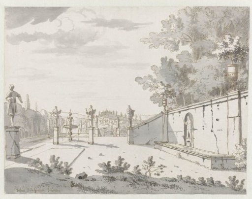 View of an Italianate Sculpture Garden