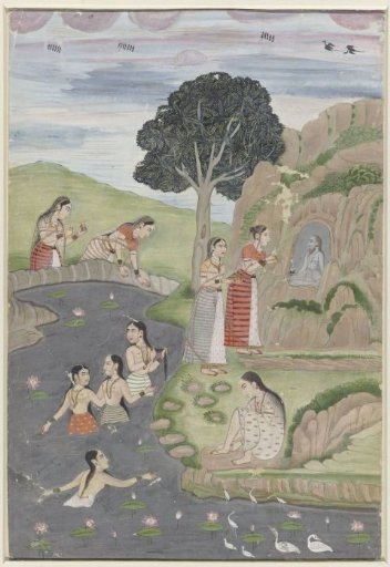 Bathing Hindustani women