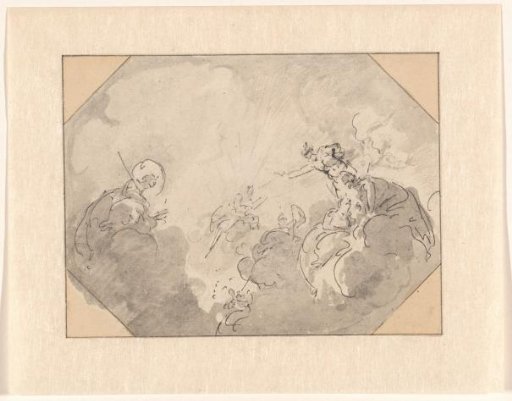 Design for a ceiling painting with the abduction of Ganymedes