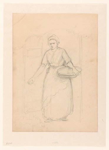 Standing woman with a basin