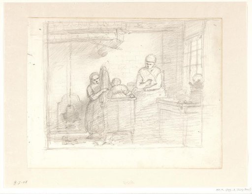 Woman and two children in the kitchen