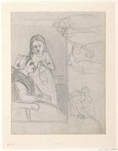 Studies of an Old Woman with a Girl and Other Women