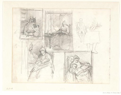 Studies of a Seated Woman with a Child and Playing Children