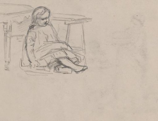 A girl sitting on the ground