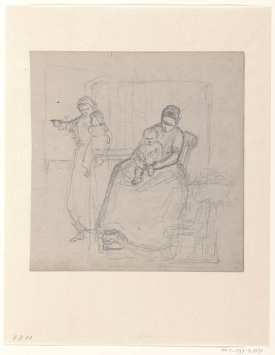 Mother with Child on Lap and Mother with Child in Arms
