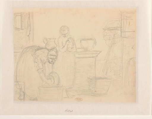 Young man peeling potatoes