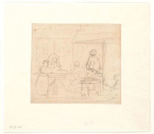 Kitchen interior with family