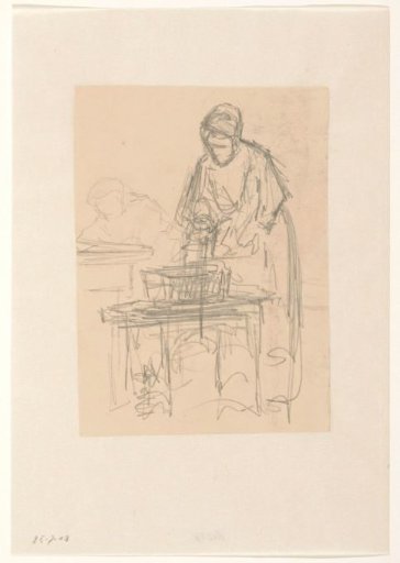 Woman with crockery