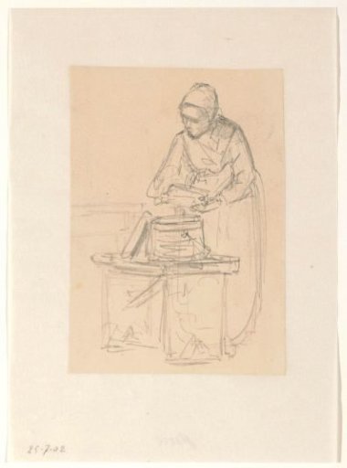 Woman with crockery