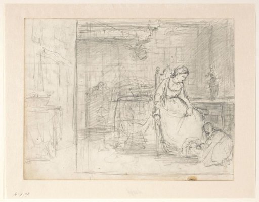 Mother with Child in Interior