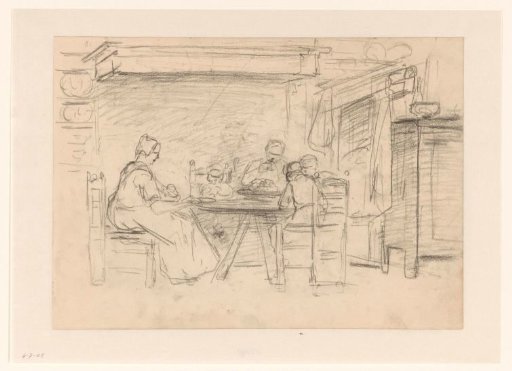 Interior with Family at Table