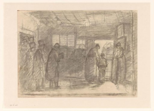 Funeral procession leaves a farmhouse
