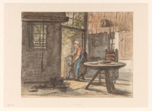 Working woman and child