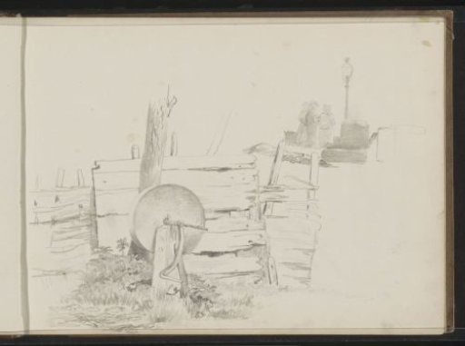 Whetstone by a fence
