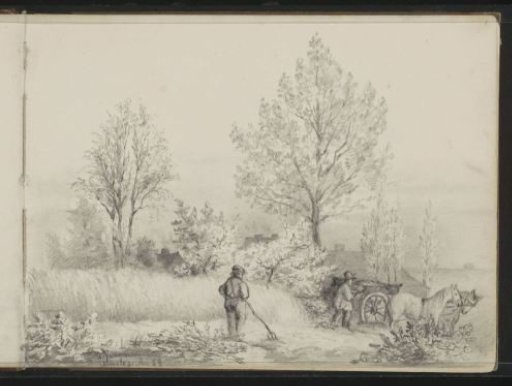 Landscape with two peasants at Almelo