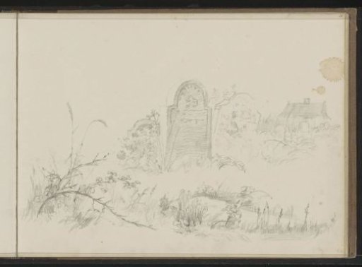 Gravestones in a Field with Flowers