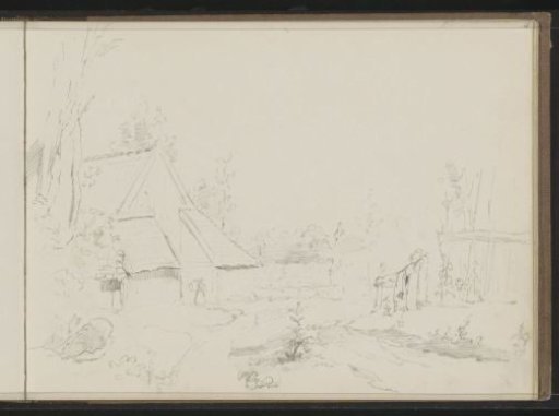 Woman with a Load on a Farmyard