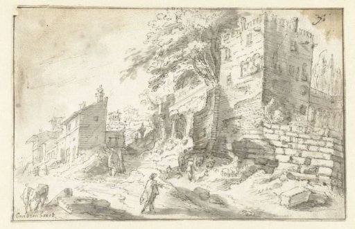 Italian Landscape with Ruins