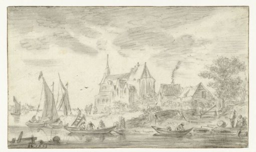 View of the Saint Martin's Church at Burcht, along the Scheldt