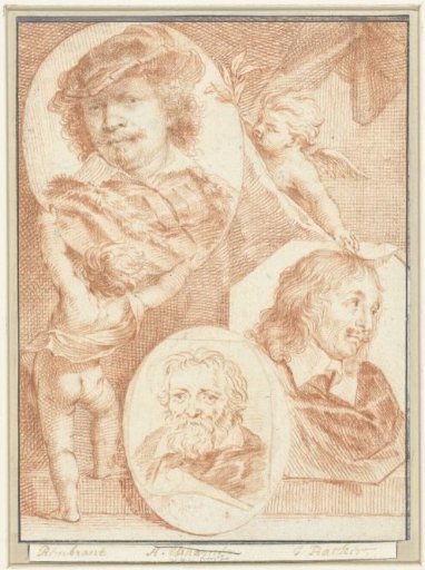 Portraits of Rembrandt, Adam van Noort and Jacob Adriaensz. Backer