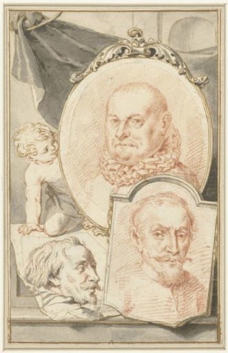 Portraits of Roelant Savery, Frans Snijders and Theodoor Rombouts