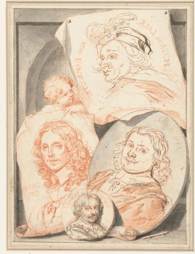 Portraits of Pieter van Laer, David Beck, Jan Both and David Teniers (the Elder?)