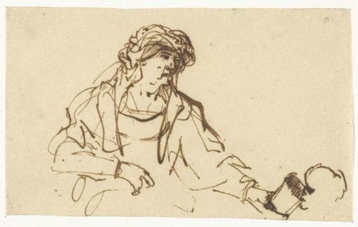 Woman Giving a Child a Drink