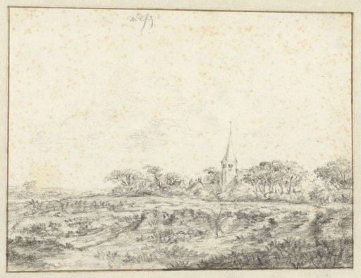 Landscape with the Church of Sint Engelmundus, Driehuis, near Velsen