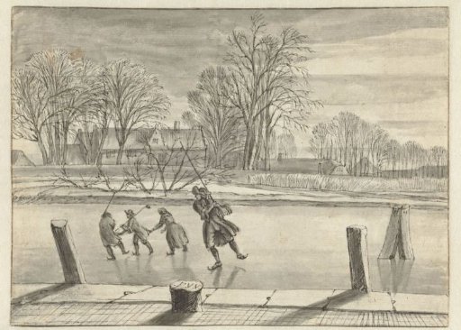 Winter Landscape with Four Skaters