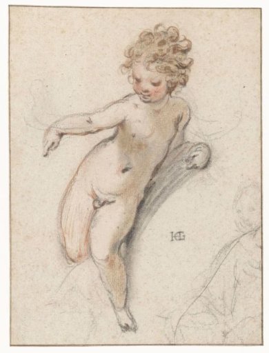 Study for the Christ Child, standing on the lap of the Virgin Mary.