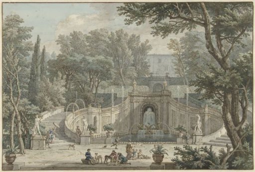 View in the garden of the Villa d’Este in Tivoli
