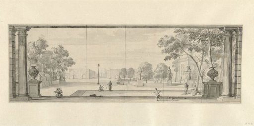 Design for a wall hanging with a view in a park
