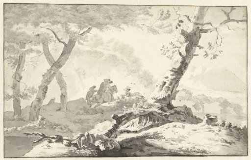 Hertenjacht in een bergachtig landschap