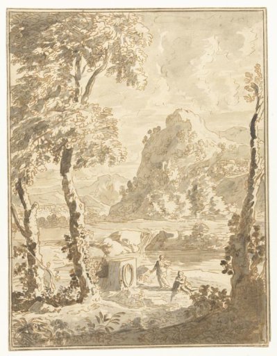 Arcadian landscape with small figures