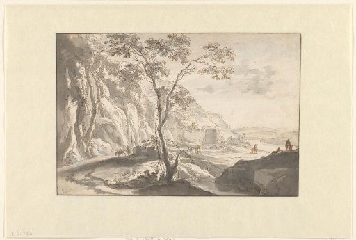 Mountainous landscape with figures